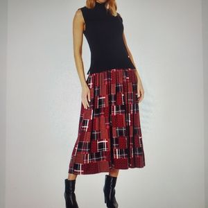 Tommy Hilfiger Plaid Sleeveless Sweaterdress